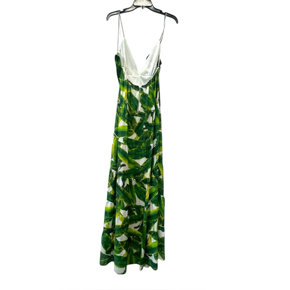 NWT Alice + Olivia Karolina Tie Back Maxi Dress Palm Off White size 6 - Picture 5 of 8